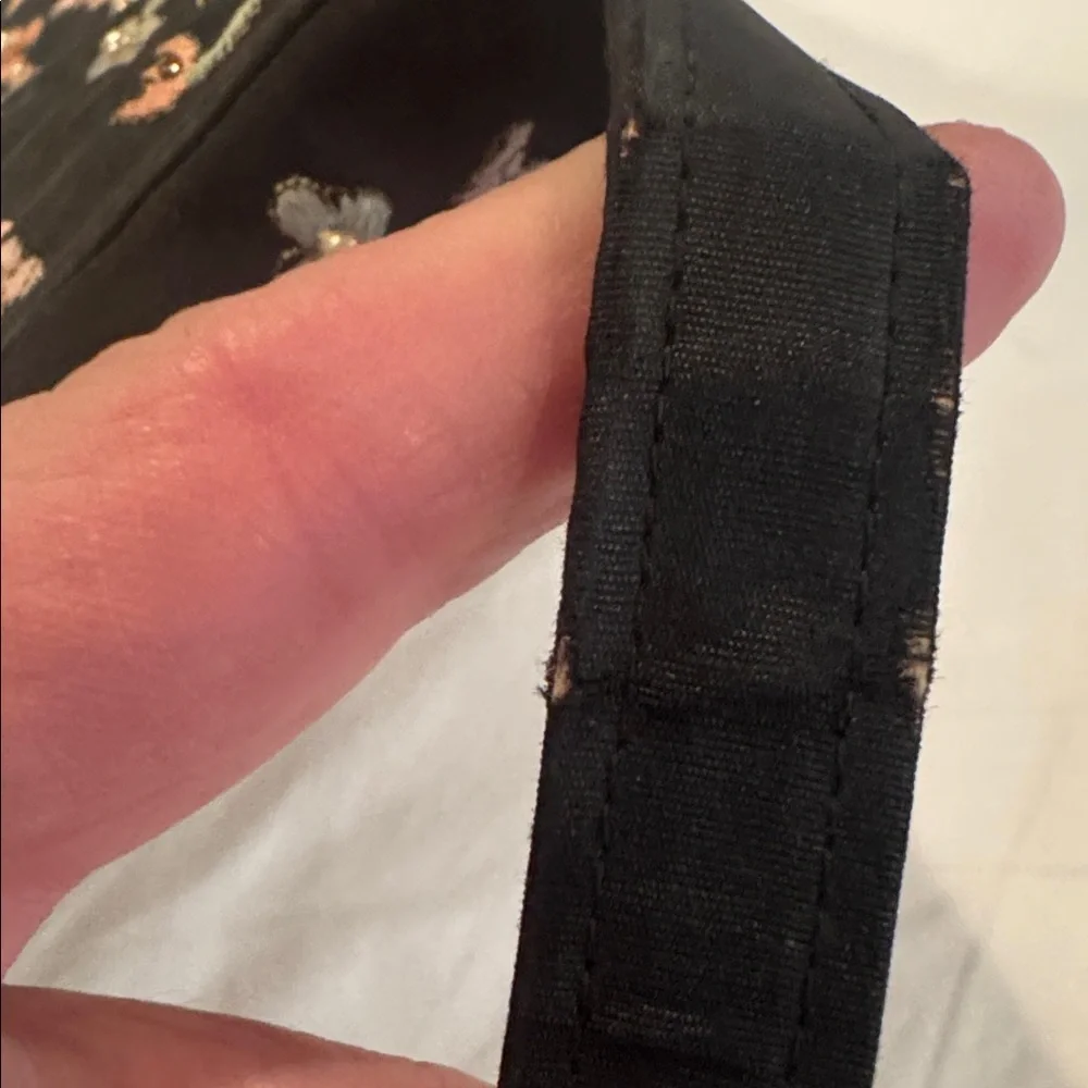 Zita Vintage clutch black with embroidered flowers and pearls